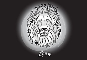 Lion head stylized logo vector photo
