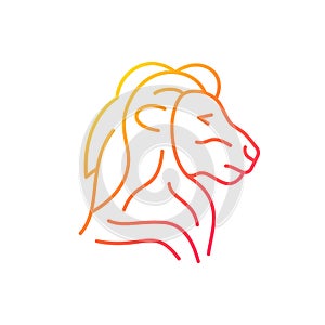 Lion head symbol gradient linear vector icon