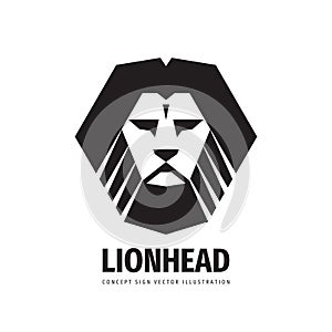 Lion head - vector logo template creative illustration. Animal wild cat face graphic icon sign. Pride, strong, power concept symbo