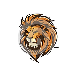 Lion head vector logo template. imple logo mascott. Wild animal.