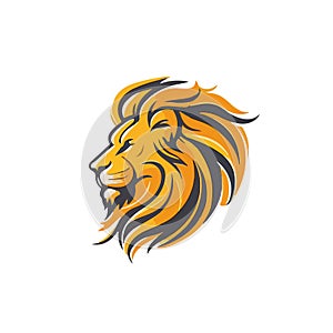 Lion head vector logo template. imple logo mascott. Wild animal.