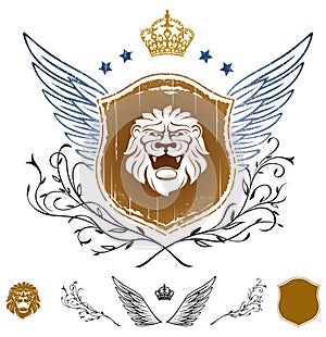 Lion Head Winged Insignia