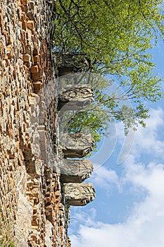 Lion heads, Pajstun castle ruins, Slovakia