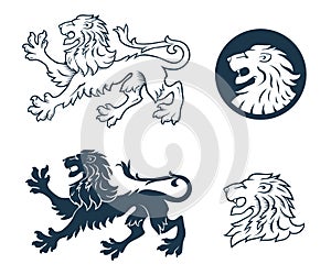 Lion Heraldic Silhouette
