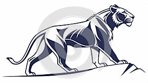 Lion illustration, fierce animal and wildlife art in vector style vector design Generative AI photo