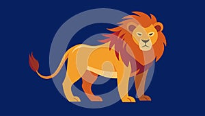 A lion with its head turned away symbolizing the stoic notion of indifference to external events.. Vector illustration.