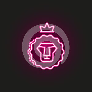 Lion of Judah neon style icon. Simple thin line, outline  of judaism icons for ui and ux, website or mobile application