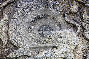 Lion of Judah on the old gravestone