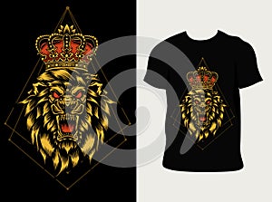 Lion king with t shirt design