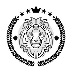 lion king vintage logo line art