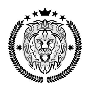 lion king vintage logo line art