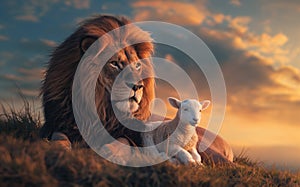 The Lion and the Lamb: Symbol of Christian Hope and Jewish Messianic Expectation, Embodying Peace and Restoration