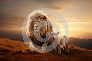 Lion and Lamb Together, Emblematic of Biblical Peace and Harmony Among All Creation