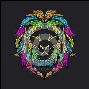 Lion line arte illustration