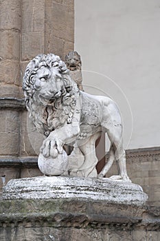 Lion at Loggia dei Lanzi in Piazza della Signoria, Florence