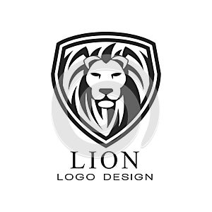 Lion logo design, classic vintage style element for poster, banner, embem, badge, tattoo, t shirt print vector