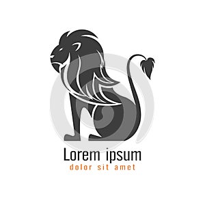 Lion logo, emblem design isolated on white background. vector il