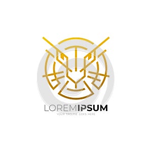 Lion logo, Lion head silhouette logo design vector template