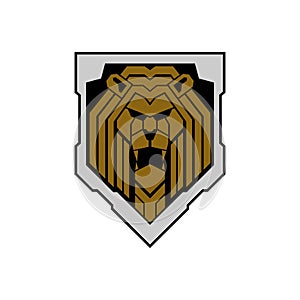 Lion Logo. Lion King Crown vector logo icon design illustration