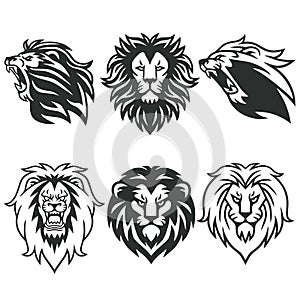 Lion Logo Package. Premium Design Collection Set. Vector Illustration