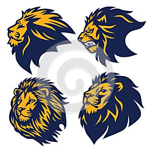 Lion Logo Set Esport Sports Mascot Premium Collection Vector Design