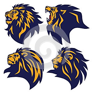 Lion Logo Set Esports Mascot Premium Collection Vector Design