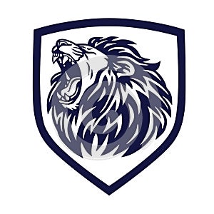 Lion Logo Shield Vector