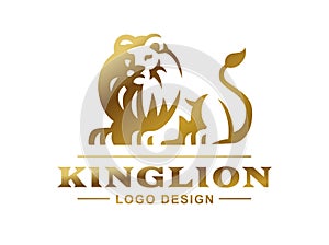 Lion logo - vector illustration, emblem design