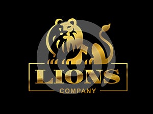 Lion logo - vector illustration, emblem design