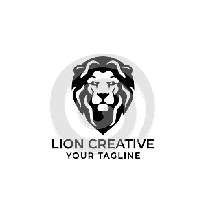 Lion logo vector illustration, emblem design simple