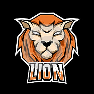 Lion mascot gaming logo design vector template