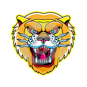 Lion Mascot Logo. Head Of Lion Isolated Illustration