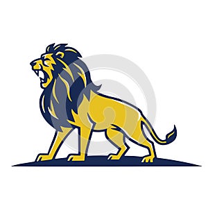 Lion Mascot Logo Roaring Vector Template