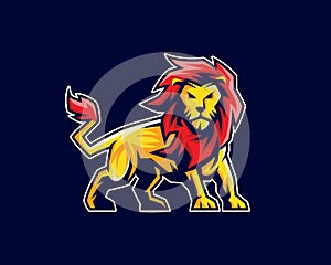 Lion mascot logo, sport logo, emblem or crest character design