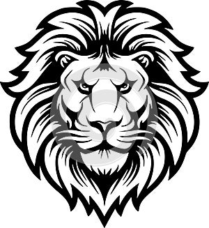 Lion - minimalist and flat logo - vector illustration