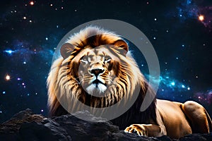 LION ON MOUNTAINS GENERATED BY AI TOOL