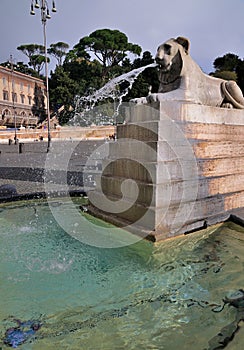 Lion on Piazza del Popolo, Rome