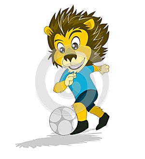 Lion playing football