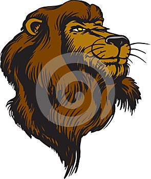 Lion Regal Head Vector Illustration