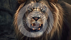 lion roar background Generative AI