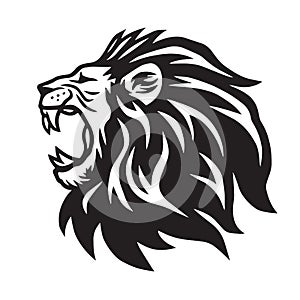 Lion Roaring Vector Icon Logo Template