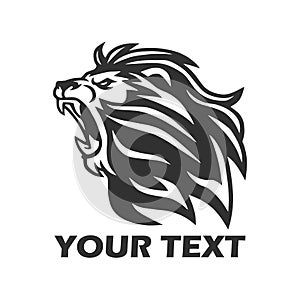 Lion Roaring Vector Icon Logo Template