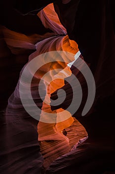 Lion rock formation In Lower Antelope Canyon