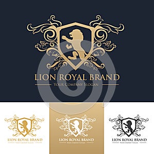 Lion royal brand Logo template