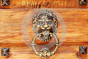 The lion`s head as a doorknocker