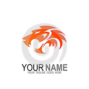 Lion`s head logo with simple look