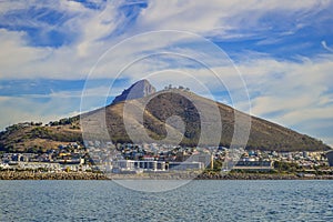 Lion`s head and signal hill along Atlantic coast in cape town