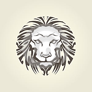 Lion`s head in tattoo style - muzzle photo