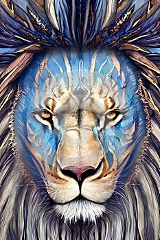 Lion\'s Legacy Unleashed: Digital Lion Art Prints Assortment photo