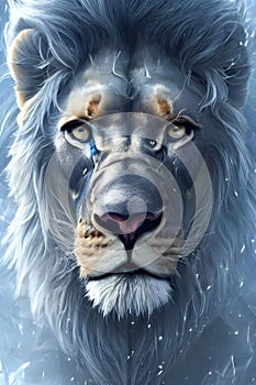 Lion Radiance Unleashed: Digital Lion Art Collection photo